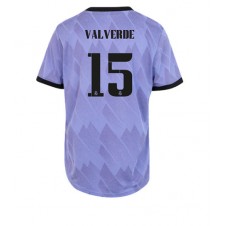 Real Madrid Federico Valverde #15 Bortedrakt Kvinner 2022-23 Kortermet